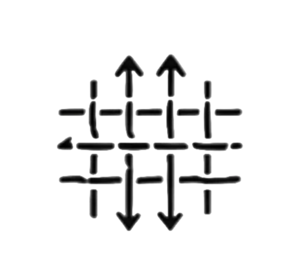 Grid of arrows pointing in different directions on a white background
