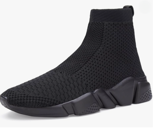 ØMIT CORE laceless knit sneaker in VOID black — side profile